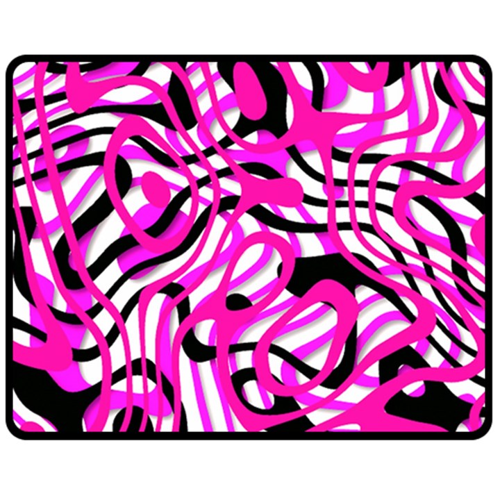 Ribbon Chaos Pink Double Sided Fleece Blanket (Medium) 