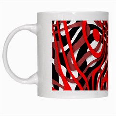 Ribbon Chaos Red White Mugs by ImpressiveMoments