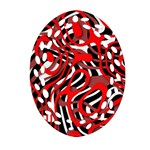 Ribbon Chaos Red Ornament (Oval Filigree)  Front