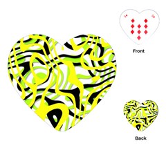 Ribbon Chaos Yellow Playing Cards (heart)  by ImpressiveMoments