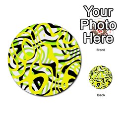 Ribbon Chaos Yellow Multi-purpose Cards (round) 