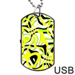 Ribbon Chaos Yellow Dog Tag USB Flash (Two Sides)  Front