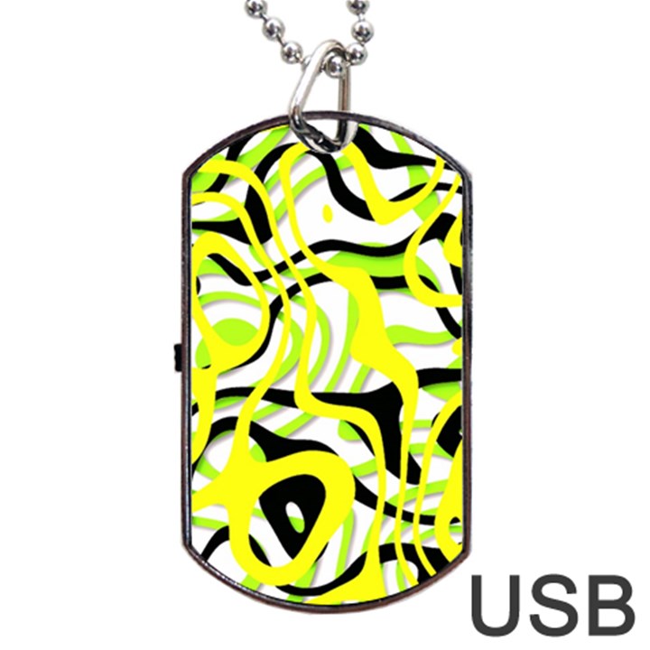 Ribbon Chaos Yellow Dog Tag USB Flash (Two Sides) 