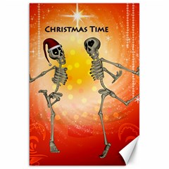 Dancing For Christmas, Funny Skeletons Canvas 20  X 30   by FantasyWorld7