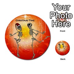 Dancing For Christmas, Funny Skeletons Multi-purpose Cards (round) 