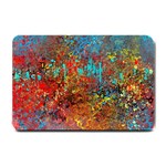 Abstract in Red, Turquoise, and Yellow Small Doormat  24 x16  Door Mat