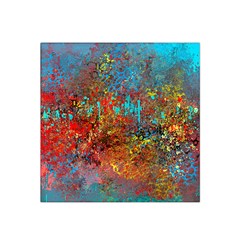 Abstract In Red, Turquoise, And Yellow Satin Bandana Scarf by digitaldivadesigns