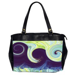 Abstract Ocean Waves Office Handbags (2 Sides)  by digitaldivadesigns