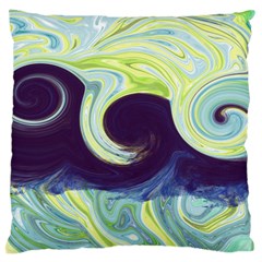 Abstract Ocean Waves Standard Flano Cushion Cases (one Side) 