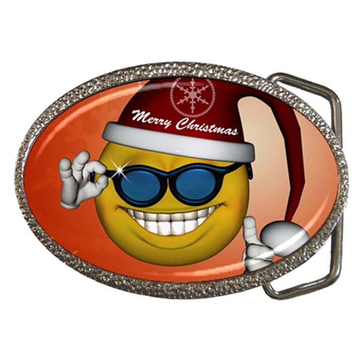 Funny Christmas Smiley With Sunglasses Belt Buckles