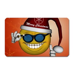 Funny Christmas Smiley With Sunglasses Magnet (Rectangular)