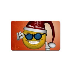 Funny Christmas Smiley With Sunglasses Magnet (Name Card)