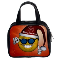 Funny Christmas Smiley With Sunglasses Classic Handbags (2 Sides)