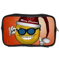 Funny Christmas Smiley With Sunglasses Toiletries Bags