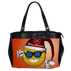 Funny Christmas Smiley With Sunglasses Office Handbags (2 Sides) 