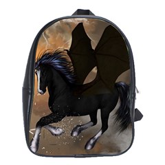 Awesome Dark Unicorn With Clouds School Bags (xl)  by FantasyWorld7