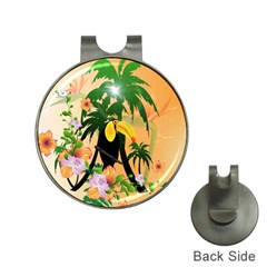 Cute Toucan With Palm And Flowers Hat Clips with Golf Markers
