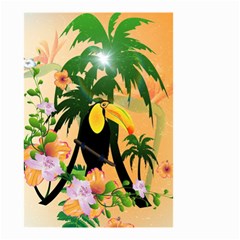 Cute Toucan With Palm And Flowers Small Garden Flag (two Sides) by FantasyWorld7