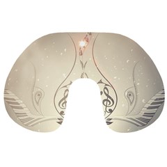 Music, Piano With Clef On Soft Background Travel Neck Pillows