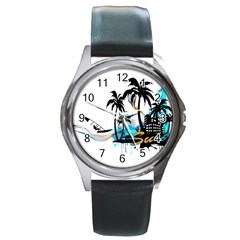 Surfing Round Metal Watches