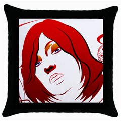 Women Face With Clef Throw Pillow Cases (black) by EnjoymentArt