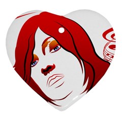 Women Face With Clef Heart Ornament (2 Sides) by EnjoymentArt