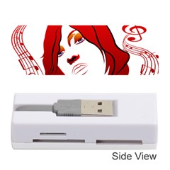 Women Face With Clef Memory Card Reader (stick)  by EnjoymentArt