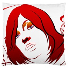 Women Face With Clef Large Cushion Cases (one Side)  by EnjoymentArt