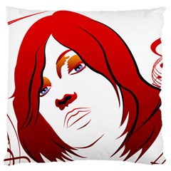 Women Face With Clef Large Cushion Cases (two Sides)  by EnjoymentArt