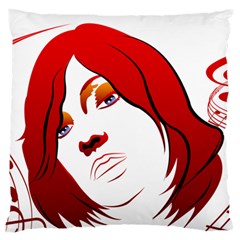 Women Face With Clef Large Flano Cushion Cases (one Side)  by EnjoymentArt