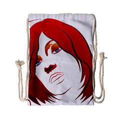 Women Face With Clef Drawstring Bag (small) by EnjoymentArt