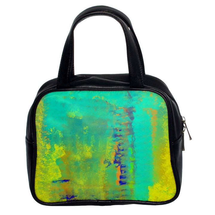 Abstract in Turquoise, Gold, and Copper Classic Handbags (2 Sides)