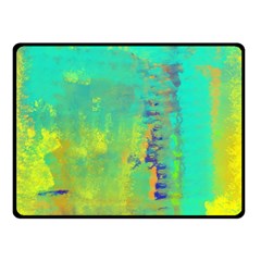 Abstract In Turquoise, Gold, And Copper Fleece Blanket (small) by digitaldivadesigns