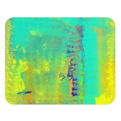 Abstract In Turquoise, Gold, And Copper Double Sided Flano Blanket (large)  by digitaldivadesigns