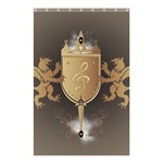 Music, Clef On A Shield With Liions And Water Splash Shower Curtain 48  x 72  (Small)  Curtain(48  X 72 ) - 42.18 x64.8  Curtain(48  X 72 )