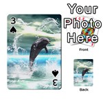 Funny Dolphin Jumping By A Heart Made Of Water Playing Cards 54 Designs  Front - Spade3