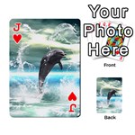 Funny Dolphin Jumping By A Heart Made Of Water Playing Cards 54 Designs  Front - HeartJ