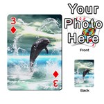 Funny Dolphin Jumping By A Heart Made Of Water Playing Cards 54 Designs  Front - Diamond3