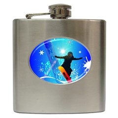 Snowboarding Hip Flask (6 Oz) by FantasyWorld7