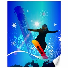 Snowboarding Canvas 11  X 14   by FantasyWorld7