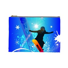 Snowboarding Cosmetic Bag (large)  by FantasyWorld7