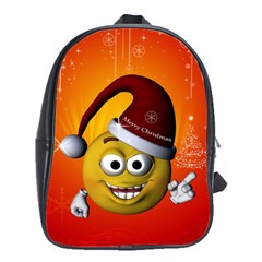 Cute Funny Christmas Smiley With Christmas Tree School Bags(large) 