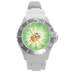 American Football  Round Plastic Sport Watch (L)