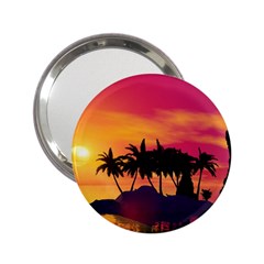 Wonderful Sunset Over The Island 2 25  Handbag Mirrors by FantasyWorld7