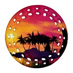 Wonderful Sunset Over The Island Round Filigree Ornament (2Side) Back