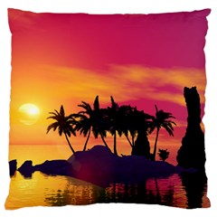 Wonderful Sunset Over The Island Standard Flano Cushion Cases (two Sides) 