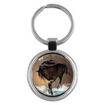 Beautiful Horse With Water Splash Key Chains (Round)  Front