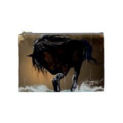 Beautiful Horse With Water Splash Cosmetic Bag (medium)  by FantasyWorld7