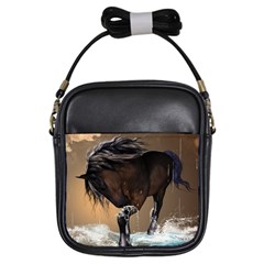 Beautiful Horse With Water Splash Girls Sling Bags by FantasyWorld7