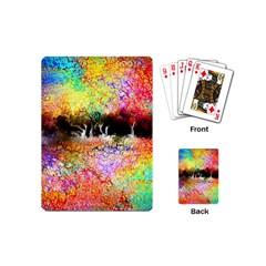 Colorful Tree Landscape Playing Cards (mini)  by digitaldivadesigns